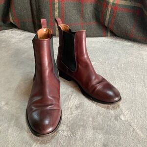 Frye Melissa Chelsea Boots Redwood Burgundy Leather Ankle Booties Womens 8 B